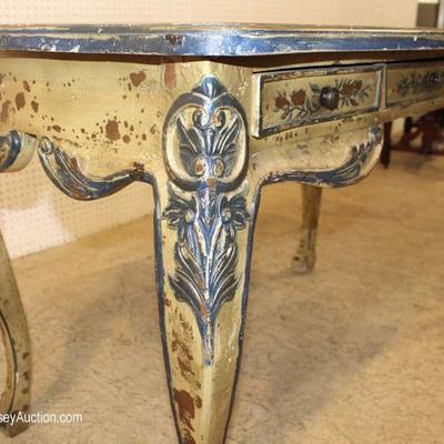 ANTIQUE Italian Paint Decorated and Distressed 3 Drawer Desk
Located Inside â€“ Auction Estimate $300-$600
