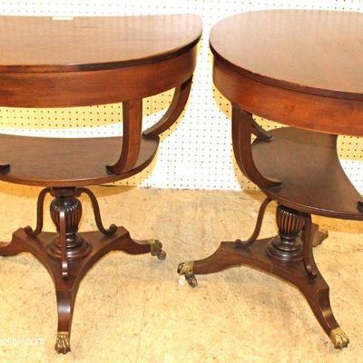 PAIR of Mahogany Duncan Phyfe Half Moon 1 Drawer Stands
Located Inside â€“ Auction Estimate $100-$300
