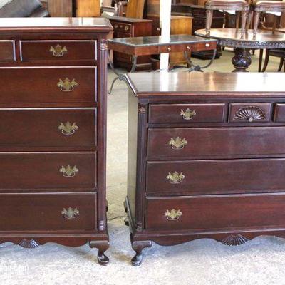 Several SOLID Mahogany High Chest and Low Chest, in the Queen Anne Style
Located Inside â€“ Auction Estimate $200-$400
