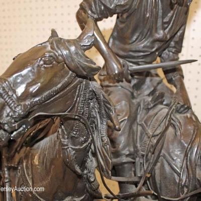 Antique Style Large Bronze of a Man with 2 Horses Signed
Located Inside â€“ Auction Estimate $1000-$3000
