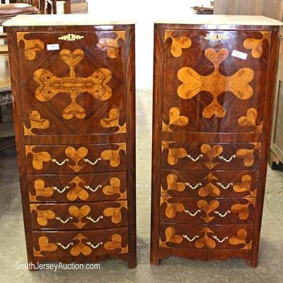 Selection of Burl Walnut and Satinwood French Style Marble Tops Secretaire Abattant 
Located Inside â€“ Auction Estimate $200-$400 each
