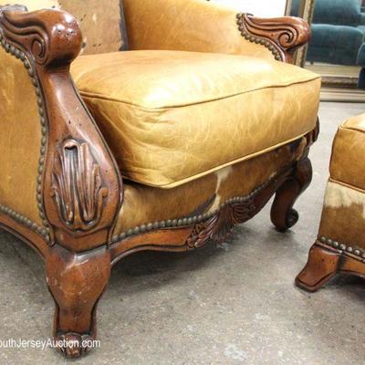 2 Piece Leather and Cowhide Western Decorative Club Chair and Ottoman
Located Inside â€“ Auction Estimate $300-$600
