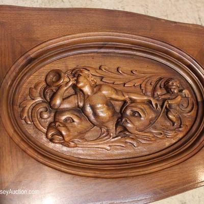 Walnut Highly Carved and Ornate Glass top Tray Table
Located Inside â€“ Auction Estimate $100-$300
