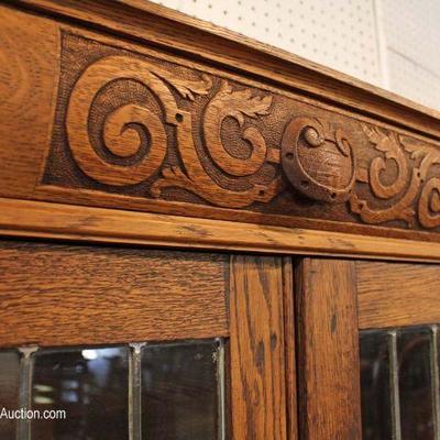 ANTIQUE Oak 2 Piece Leaded Glass Secretary Bookcase
Located Inside â€“ Auction Estimate $300-$600
