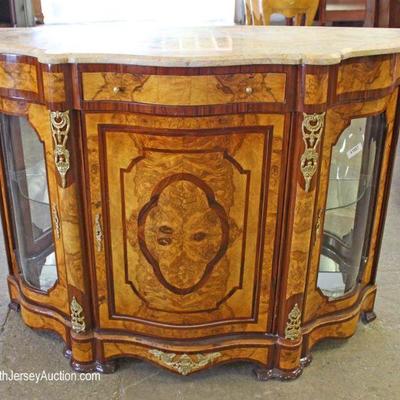French Style Marble Top Burl Walnut with Inlay 1 Door 3 Drawer Server
Located Inside â€“ Auction Estimate $200-$400
