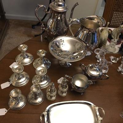 Silver serving pieces
Weighted candlesticks 
Weighted S&P