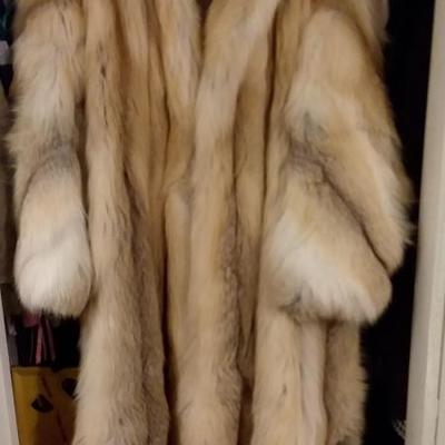 Blush fox fur coat