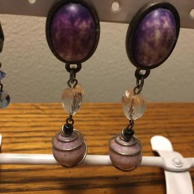 Sterling ,crystal & quartz earrings