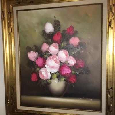 Roses & Peonies oil on canvas