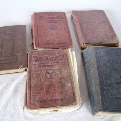 five vintage school books