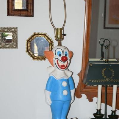 Vintage Clown Lamp, Vintage Lamp, MIrrors