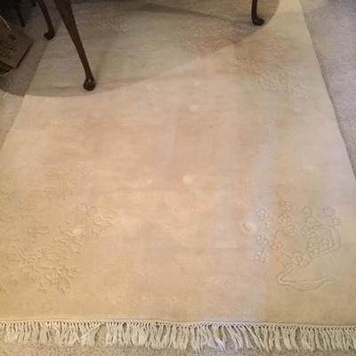 Cream Wool Sculpted Carpet