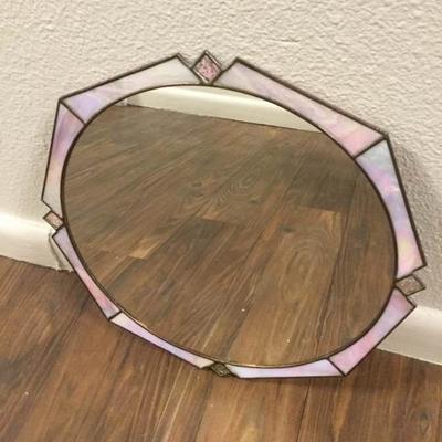 Octagon-Shaped Stained Glass Mirror