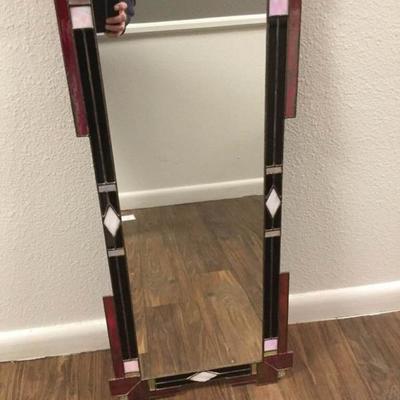 Mission Style Stained Glass Mirror