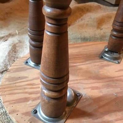 8 Wood Legs for project (attached to wood stool)