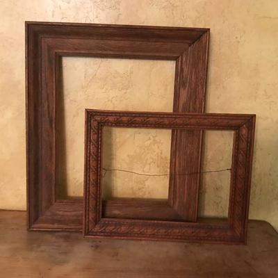Wood frames (one with carvings)