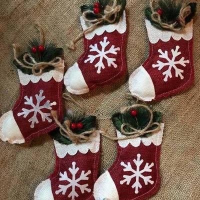 Burlap Stocking ornaments