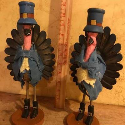 Set of 2 Turkey Candle Holders
