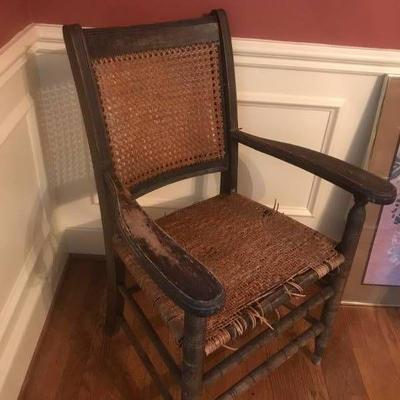 Antique Wicker and Wood chair