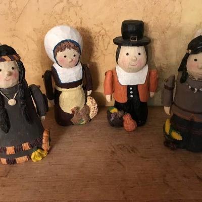 Wood Figures of Pilgrims and Indians