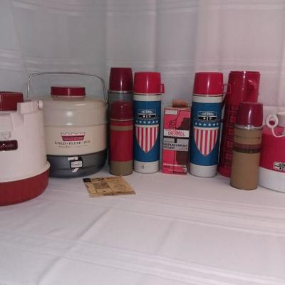 Huge Collection of Vintage Thermoses