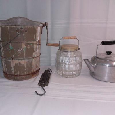 Vintage Ice Cream Maker, Hanging Scale