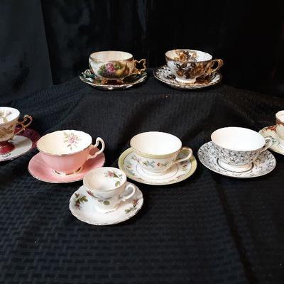 Fine China teacups Royal Sealy, Colclough, Yold, Wales, Adderley