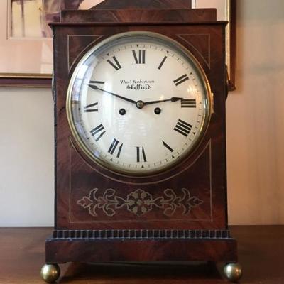 Thomas Robinson Sheffield Flame Mahogany Clock 