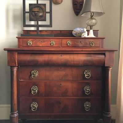 Federal Chest in Flame Mahogany, c 1830's