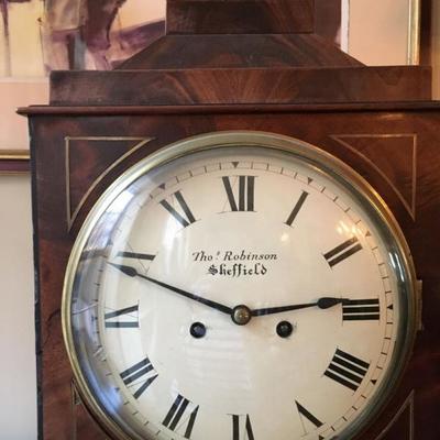 Thomas Robinson Sheffield Flame Mahogany Clock 