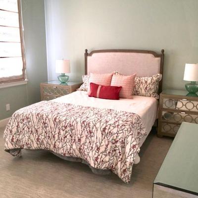queen size bed frame with upholstered headboard