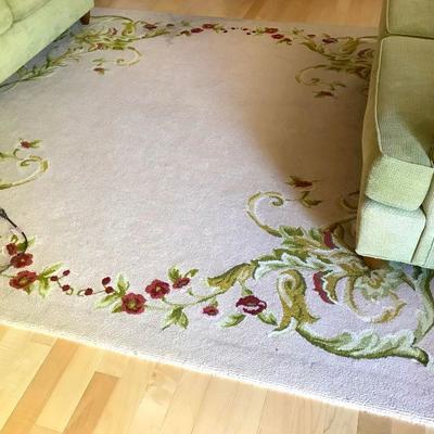 2 New Zealand Wool Area Rugs, Smaller 7â€™6â€ X 7â€™6â€ Square Rug In Photo With Floral Vines Border. Owner Thinks The Larger Matching...