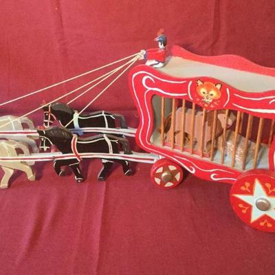 Antique Circus Cart with Horses