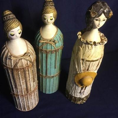 Trio of Figurine Dolls