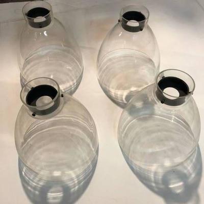 4 West Elm Glass Chandelier globes