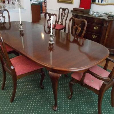 Dining table, table pads and 8 chairs $990
Dining table and pads $450 97 X 45 1/2 X 29 1/2