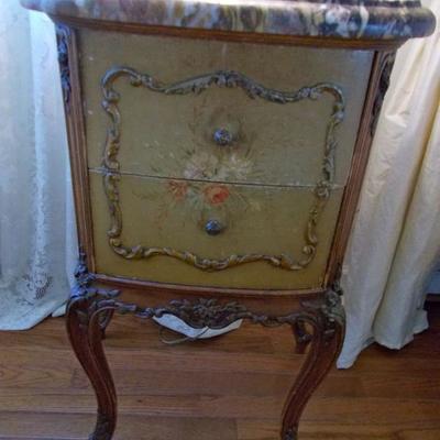 French provincial nightstand $225 marble 