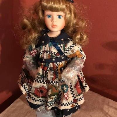 Ceramic 13 doll with stand