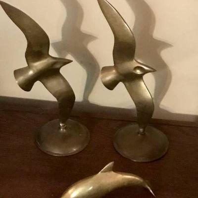 Brass Seagulls and Dolphin