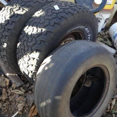 Lot of various tires- some w wheels