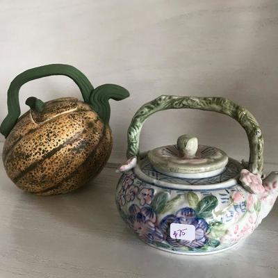 Teapots $50 and $75