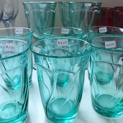 Light green/teal water glasses. $3.00 each