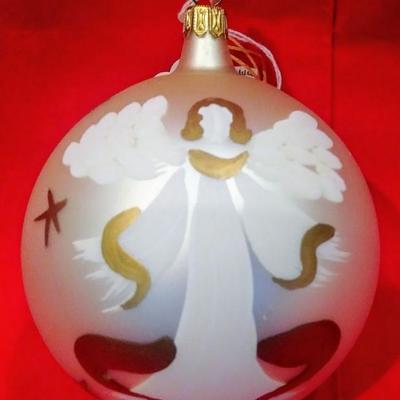 Hand painted Angel glass Christmas ornament by Peggy Walz) $8.00