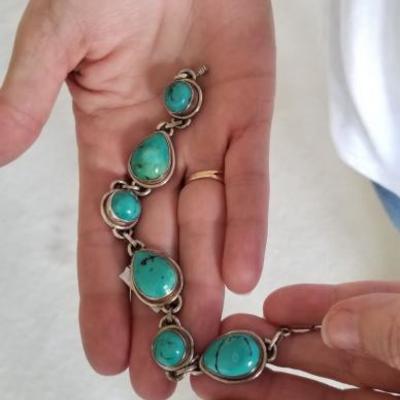 Sterling and turquoise bracelet. $150