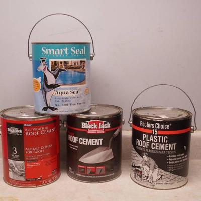 Lot of 4 gallons of Roofing Cement and Smart Seal ...