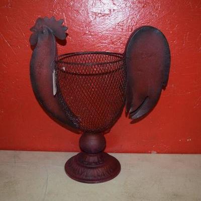 Transpac Metal Mesh Rooster Container