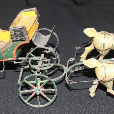 antique tin horse & carriage