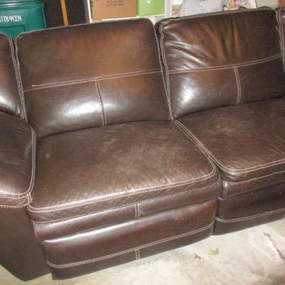 LEATHER SOFA WITH RECLINERS