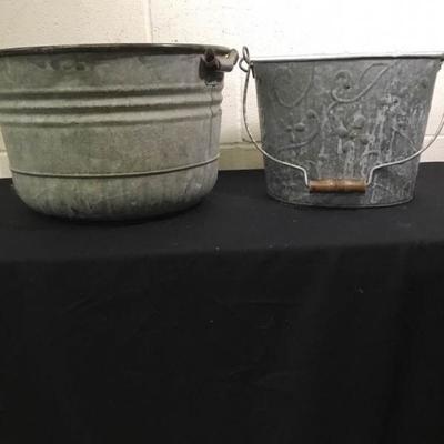 Vintage Wash Bin and Bucket