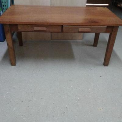 Large Wood Table with 2 Drawers